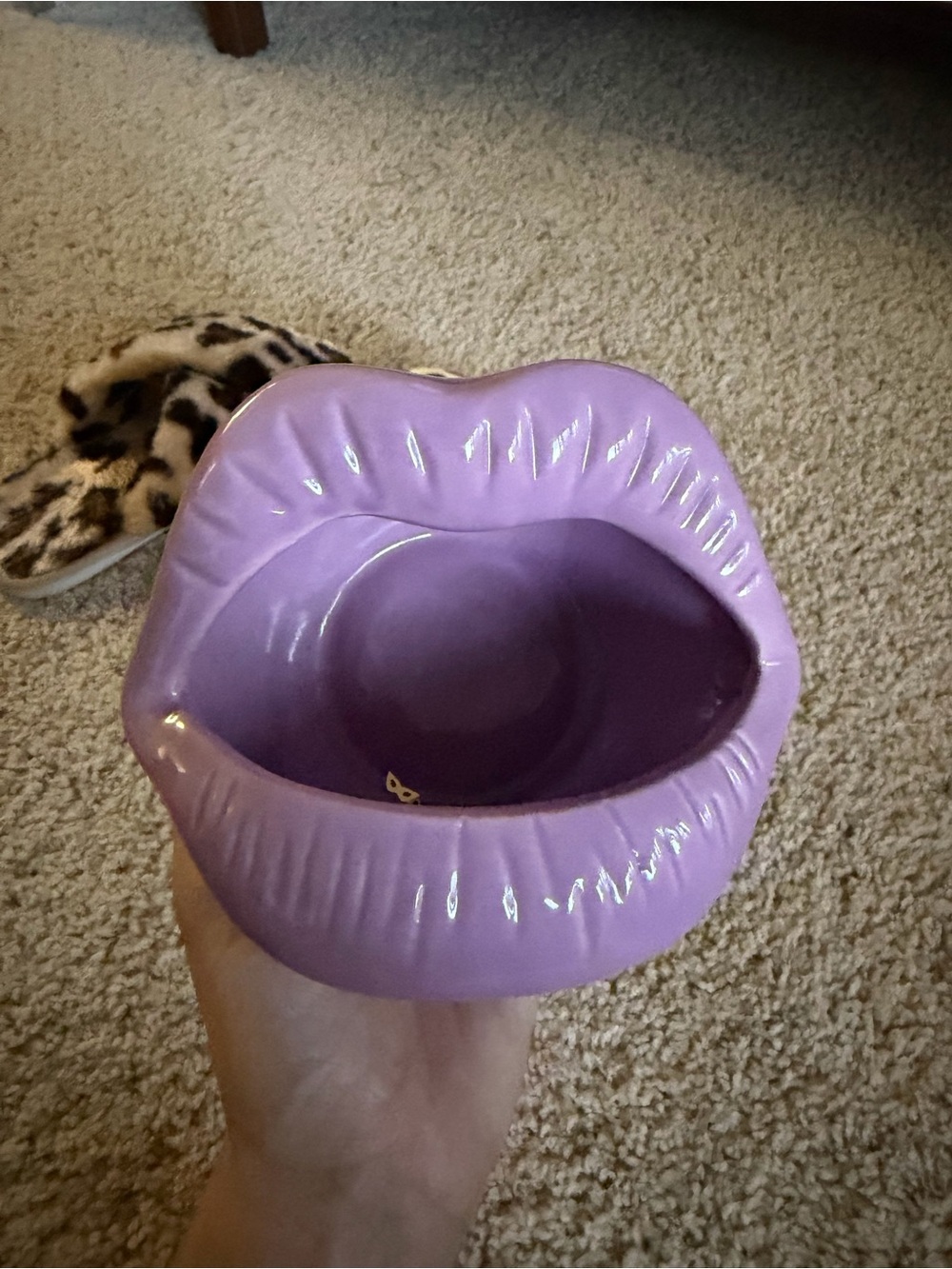 Jonathan Adler Lavender Lip-Shaped Ceramic Bowl